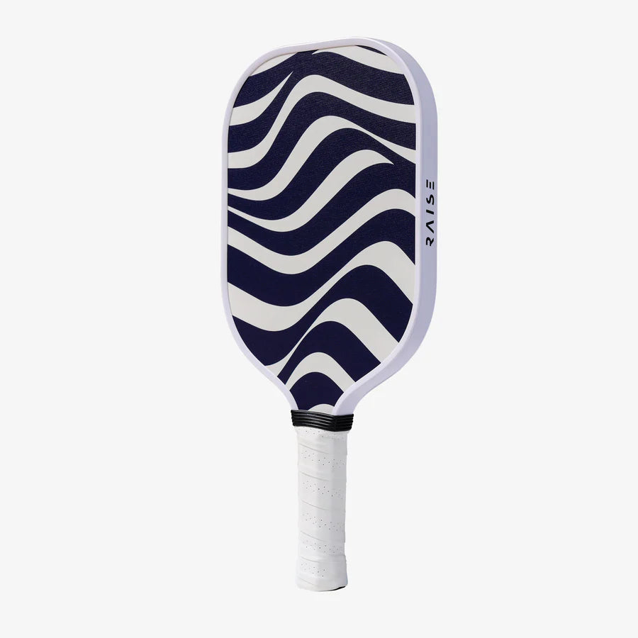 RAQUETA PICKLEBALL WAVE PATRÓN NEGRO CON BLANCO